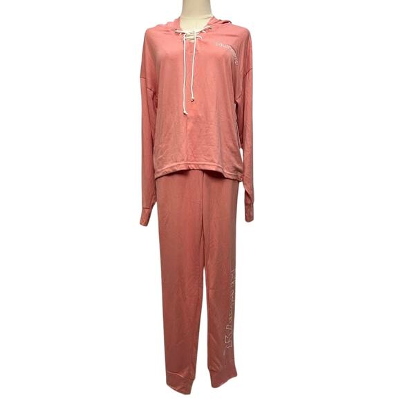 NWT! Hurley Hoodie Pajamas Lounge Set Pink Large